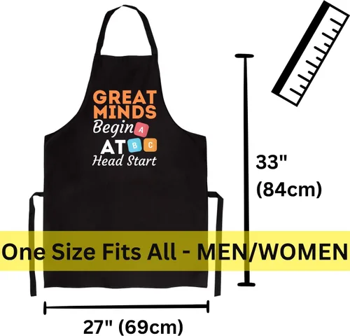 Vista 3 de Great Minds - Delantal para profesor, negro, talla única, para estudiantes de escuela, delantal de cocina unisex