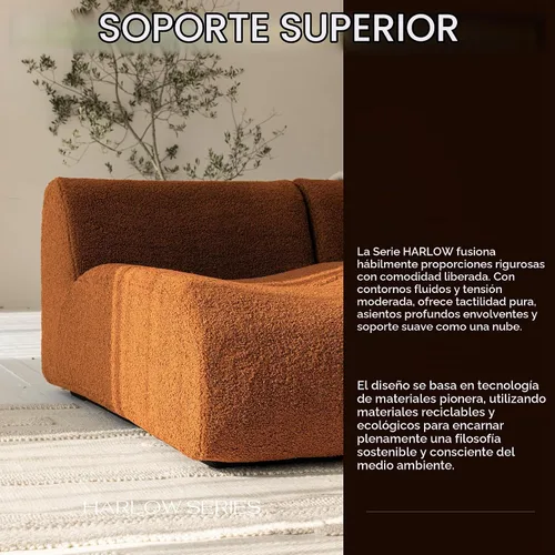 Vista 8 de Sofá Boneless de 3 plazas con juego de diván, sofá modular de 92 pulgadas, sofás reversibles en forma de L con asiento profundo, sofás de sherpa