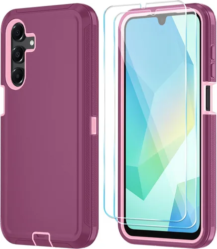 Vista 8 de Qinmay Funda para Samsung Galaxy A15 5G con protector de pantalla HD, resistente a los golpes y a las caídas, funda de 3 capas para Galaxy A15, Negro