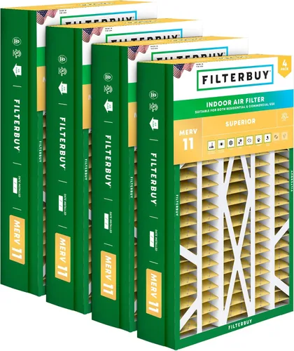 Vista 16 de Filterbuy Filtro de aire MERV 11 de 10 x 17 x 2 pulgadas Defensa Superior contra Mascotas y Alergias (paquete de 4), filtros exteriores plisados