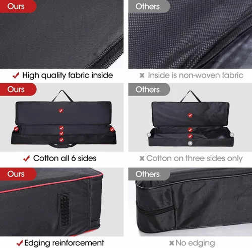Vista 7 de Funda para teclado de 88 teclas, funda para piano con 2 bolsillos, funda para conciertos de teclado, 600D duradero, tela Oxford acolchada