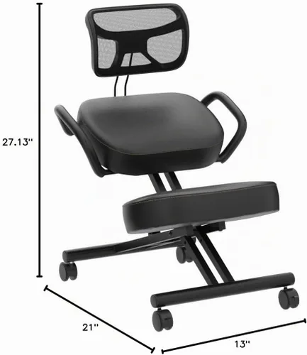 Vista 3 de DRAGONN by VIVO - Silla ergonómica negra con soporte para espalda