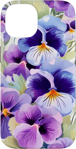 Vista 4 de Pansy Flower Pattern Floral Case for iPhone 17