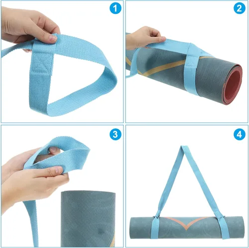 Vista 4 de PATIKIL Correa de esterilla de yoga, correas ajustables para esterilla de yoga, correas de transporte de algodón antideslizante soporte