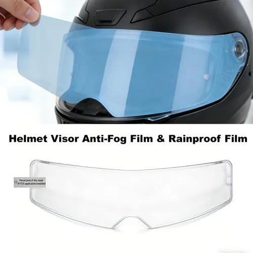 Vista 2 de Visera universal para casco de motocicleta, película antivaho y película resistente a la lluvia, 2 piezas, versión grande para lente de casco