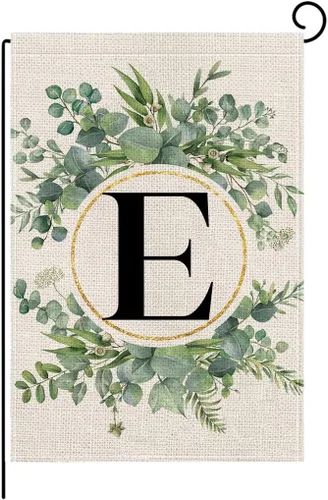 Vista 11 de wyooxoo Bandera de jardín floral con monograma de letra A, de 12 x 18 pulgadas, doble cara para exteriores, familia, apellido, bandera inicial