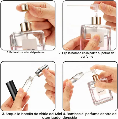Vista 4 de Zonon - Botella atomizadora de perfume recargable (0.2 fl oz, 56 unidades), color negro