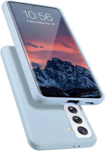 Vista 9 de Funda diseñada para Galaxy S21+ Plus, silicona líquida de goma de gel a prueba de golpes, forro de tela de microfibra suave, compatible con Galaxy