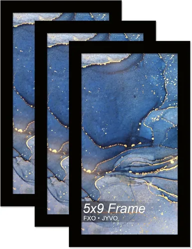 Vista 98 de Fxojyvo Marco de fotos de 5 x 8 pulgadas, marco negro para póster de fotos de 5 x 8 pulgadas, peso ligero y altamente transparente, marco de 5 x 8