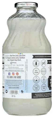 Vista 4 de Lakewood, Jugo de gel orgánico de aloe vera, 32 onzas
