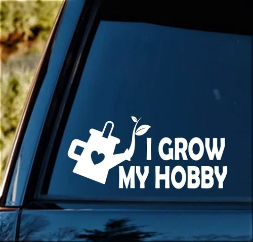Vista 3 de I Grow My Hobby Gardening Decal Sticker for Car Window 8.0 Inch BG 395