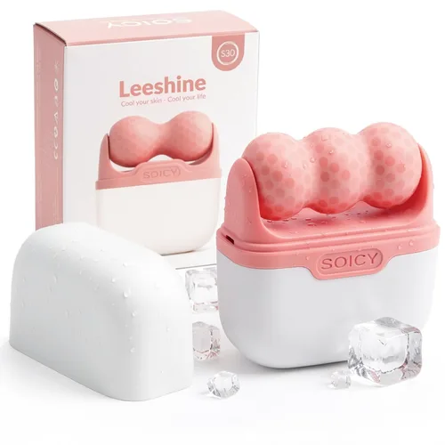 Vista 7 de Leeshine Rodillo de hielo para cara y ojos, herramientas para el cuidado de la piel facial con rodillo de masaje 2 en 1 y estuche de viaje, regalo