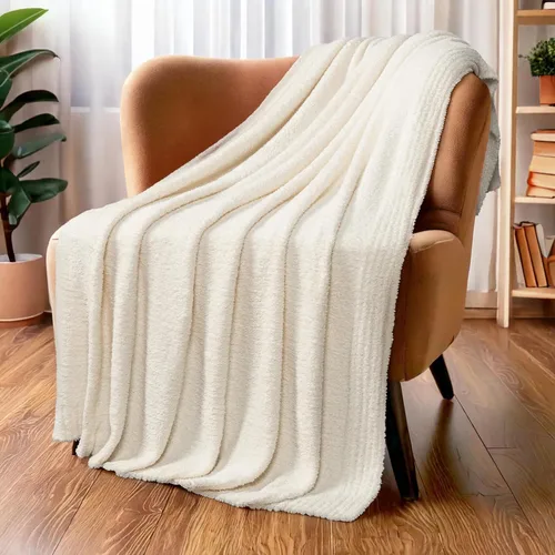 Vista 14 de PAVILIA Manta supersuave para sofá, manta mullida y acogedora de peso ligero en negro; manta de punto cálida y esponjosa para cama o sofá, 50x60