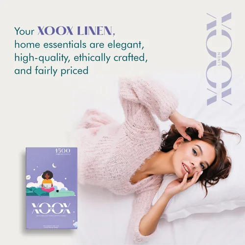 Vista 6 de XOOX Linen Juego de 4 fundas de almohada de algodón egipcio, tamaño Queen, fundas de almohada de lujo de 1500 hilos de alto tamaño estándar