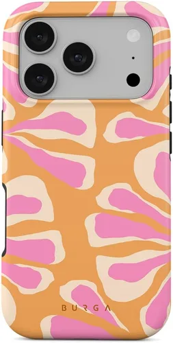 Vista 64 de BURGA - Funda p/teléfono compatible con iPhone 13 Pro, carcasa rígida híbrida de 2 capas + Funda protectora de silicona, almendras latte a lunares