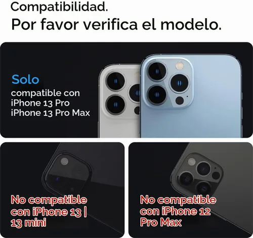Vista 2 de Spigen Protector de pantalla para lente de cámara [GlasTR Optik] diseñado para iPhone 13 Pro Max (2021) / iPhone 13 Pro (2021) - Transparente