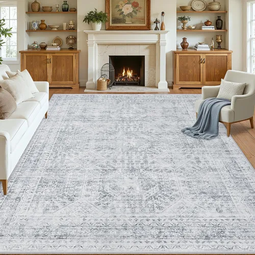 Vista 60 de Alfombras de área 8x10 Sala de estar: Dormitorio Alfombra Lavable Beige