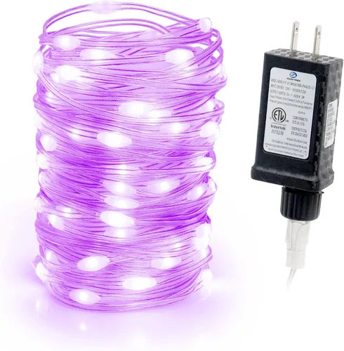 Vista 10 de Tira de luces LED de 33 pies, 100 luces LED de hadas de cinta estrellada flexible, 8 modos con temporizador de 6 horas, impermeable, cable