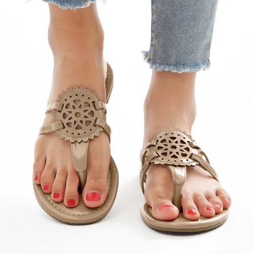 Vista 2 de katliu Sandalias Planas para Mujer, Sandalias de Tiras Cómodas, Sandalias de Vestir con Correa de Vestir