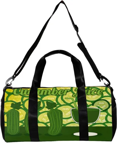 Vista 2 de Healthy Green Cucumber Juice Sports Duffel Bag Travel Tote Carry on Weekender Gym Overnight Bag for Men & Women