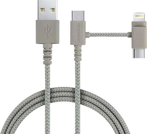 Vista 15 de Smartish Cable USB-C/Lightning 17/16/16e/15/14 - Crown Joule - Cable de carga universal de 6 pies con micro USB - Certificado MFi Estoy sonrojando