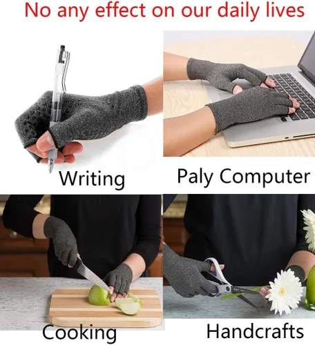Vista 7 de 2 pares de guantes de compresión para artritis, proporcionan calor para el túnel carpiano, reumatoides, guantes de alivio del dolor de artritis