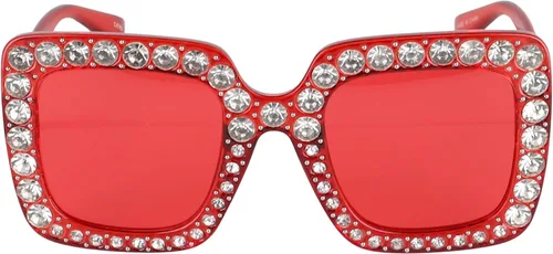 Vista 6 de Gafas de sol de gran tamaño con marco cuadrado con diamantes de imitación para mujer