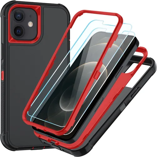 Vista 75 de SunStory Funda compatible con iPhone 11 con protector de pantalla HD, 3 capas de alta resistencia de cuerpo completo, funda protectora híbrida 3