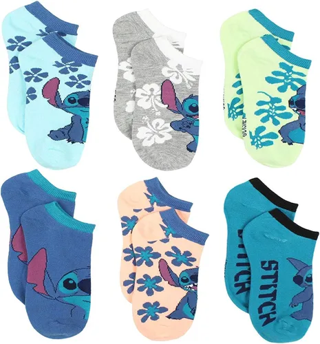 Vista 2 de Disney Lilo Stitch Kids Adults 6 pack Socks Set