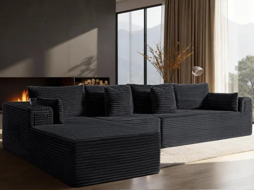Vista 17 de Sofá modular de gran tamaño de 108 pulgadas, cómodo sofá deshuesado en forma de U para sala de estar, asientos extra profundos, sin montaje, sofá