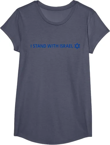 Vista 11 de I Stand With Israel Camiseta de la estrella judía de David de la bandera israelí, Blanco