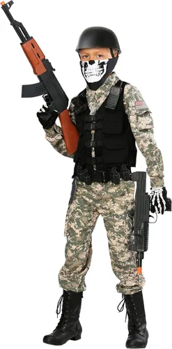 Vista 4 de Disfraz de soldado de batalla para niños