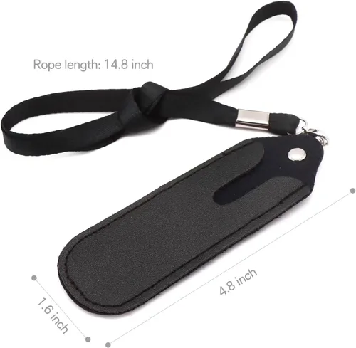 Vista 2 de Bolsa de PU con funda de cordón largo (negro, 4 piezas)