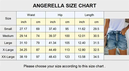 Vista 4 de Angerella - Pantalones cortos de mezclilla para mujer, con tiro medio, rasgados, elásticos, con dobladillo plegado, sexys