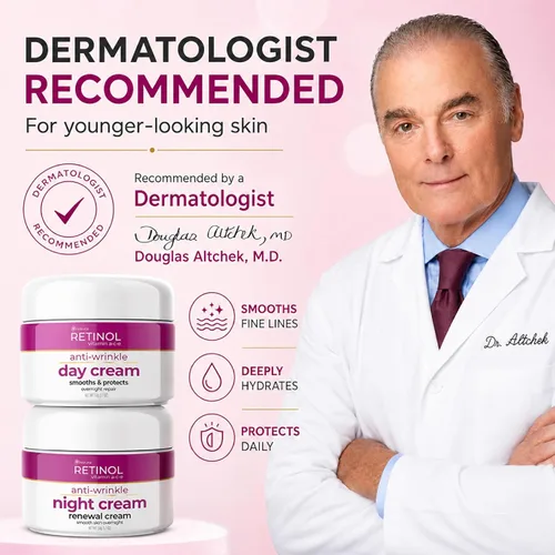 Vista 5 de LIVAURA Retinol Crema de Día y Noche para Mujer – Set Antienvejecimiento Antiarrugas Vitamin-enriched day and night cream duo that hydrates and