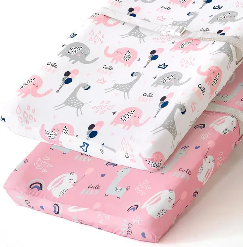 Vista 63 de Pack n Play Sheets BROLEX - Juego de 2 sábanas para cuna, juego de sábanas elásticas y portátiles para cuna, funda de colchón convertible