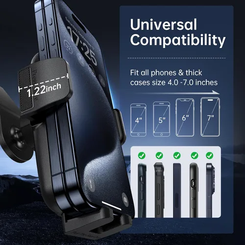Vista 8 de SYNCWIRE Soporte de teléfono para coche para tablero universal [súper estable] Soporte de teléfono para coche con brazo plegable de aleación