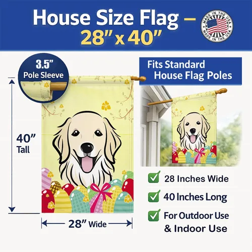 Vista 651 de Caroline's Treasures BB1923GF Bandera decorativa para jardín con diseño de Border Collie, para caza de huevos de Pascua, para jardín, jardín, patio