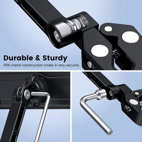 Vista 3 de CreaDream Soporte para tableta para soporte de micrófono, soporte de aluminio para micrófono y soporte de música para teléfono y iPad, soporte