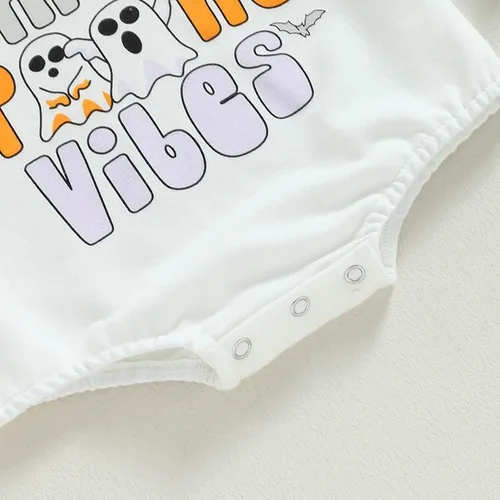 Vista 7 de Disfraz de Halloween para bebé recién nacida, sudadera de calabaza, mameluco de manga larga para otoño e invierno