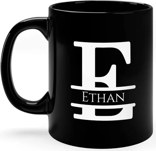 Vista 11 de Taza de café personalizada con monograma, letra inicial A personalizada para mujeres, hombres, niñas, niños, papás, mamás amigos, taza de café