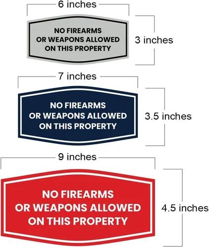 Vista 2 de Fancy No Firearms or Weapons On This Property Sign (Negro/Plata) - Mediano