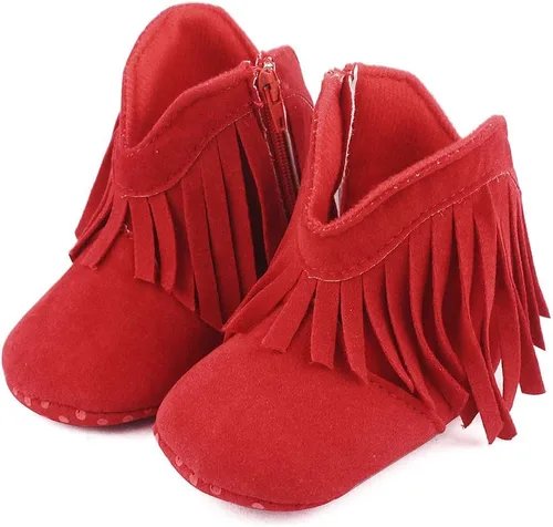 Vista 3 de ESTAMICO Botas vaqueras con borlas para bebé niña