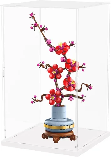 Vista 27 de DuvinDD Vitrina de acrílico para Lego Flowers Plum Blossom 10369 Lego Botanicals Lucky Bamboo 10344 Coleccionables, caja de exhibición transparente