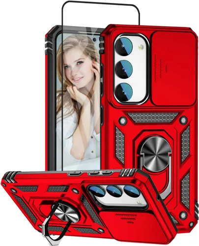 Vista 14 de Funda compatible con Samsung Galaxy S23 Plus 5G, protector de pantalla HD. Soporte magnético integrado, resistente a los golpes, de grado militar