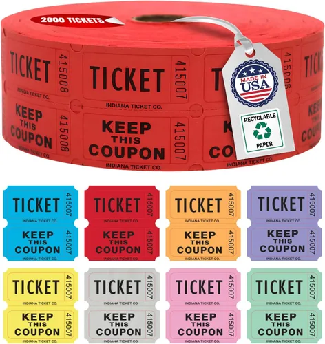 Vista 14 de INDIANA TICKET CO. 2000 boletos morados para rifas de doble rollo, boletos para rifas 50/50, entradas para eventos, carnavales, premios de puertas