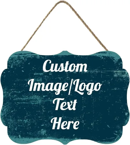 Vista 15 de Letrero de bienvenida de madera personalizado para puerta delantera, letrero personalizado para el hogar, decoración de puerta con imagen/texto COL-7