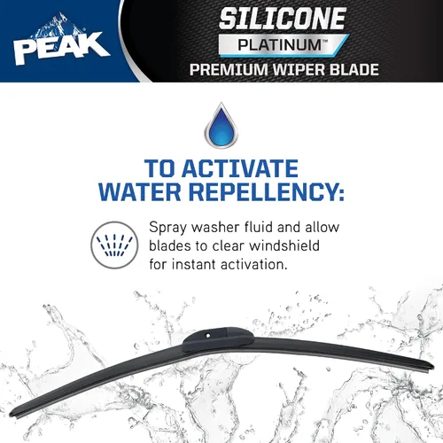 Vista 6 de PEAK Silicone Platinum - Limpiaparabrisas delantero de 13 pulgadas, limpiaparabrisas de repuesto con conector universal, paquete de 1 unidad