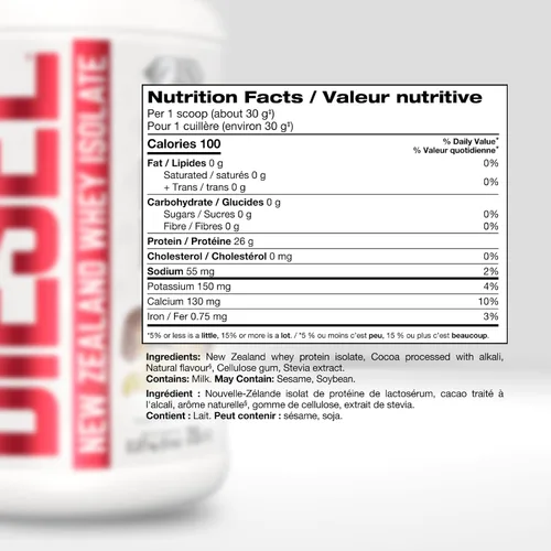 Vista 3 de PERFECT SPORTS Diesel 100% Proteína aislada de suero de Nueva Zelanda Endulzada con Stevia, sin ingredientes artificiales, Keto 0 g