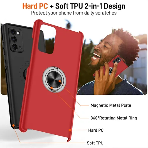 Vista 76 de Gritup - Funda para Galaxy A05S con protector de pantalla HD×2, funda protectora para teléfono a prueba de golpes con soporte magnético de anillo